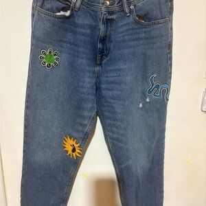 BDG Embroidered Blue Women's Jeans